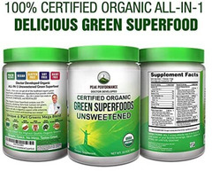 Peak Performance Organic Greens Unsweetened Superfood Powder