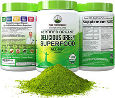 Peak Performance Organic Greens Unsweetened Superfood Powder - Image 2
